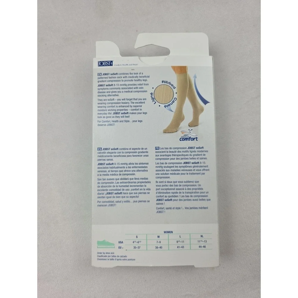 JOBST-120247 SoSoft Black Knee High Medium 8-15 mmHg Closed Toe Compression Sock
